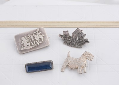 Lot 235 - A Victorian silver cherub brooch