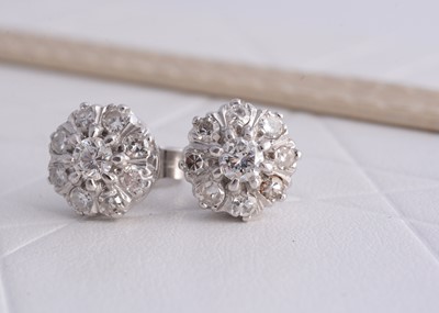 Lot 276 - A pair of 18ct white gold diamond stud earrings