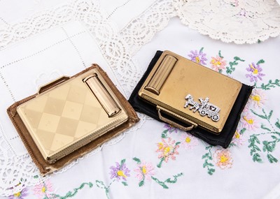 Lot 309 - Two 1950s Kigu gilt metal duo compacts