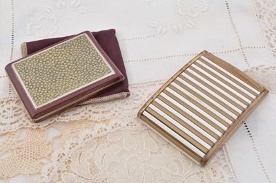 Lot 321 - Two Art Deco tambour compacts