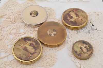 Lot 329 - Circular Yardley gilt metal and chrome compacts c1929