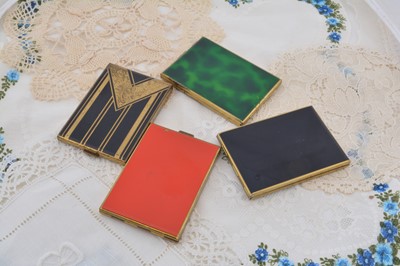 Lot 341 - Two rectangular Kigu gilt metal 1930s compacts