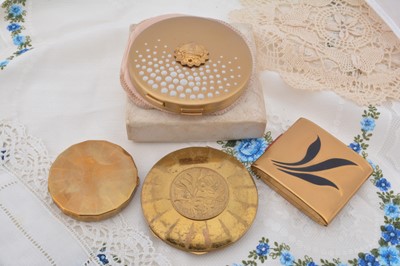 Lot 344 - Three circular gilt metal 1930s Yardley compacts
