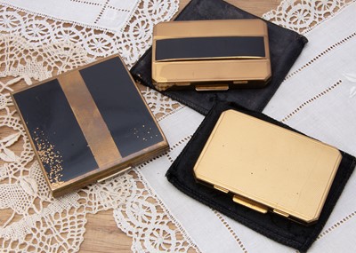 Lot 359 - Two rectangular Stratton slab compacts c1950s