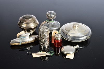 Lot 375 - Eight silver dressing table items