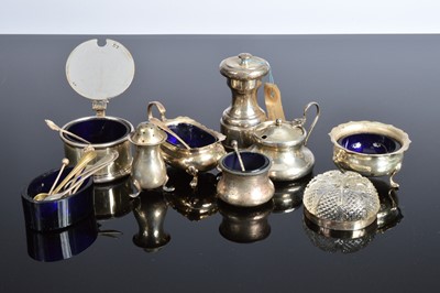 Lot 380 - A small collection of silver and other cruet related items