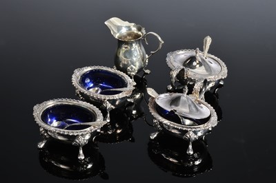 Lot 384 - 1970s silver set of four cruet items