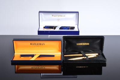 Lot 386 - A collection of five waterman pens