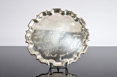 Lot 396 - A modern silver presentation salver from Carr