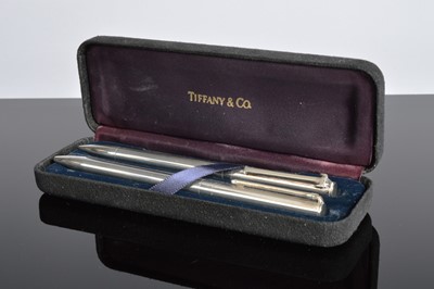 Lot 407 - A pair of modern silver pens from Tiffany & Co