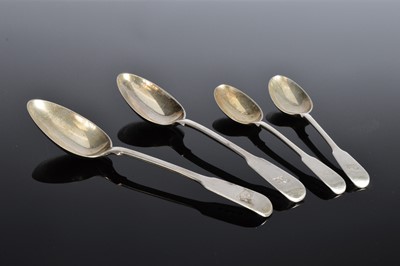 Lot 417 - Two pairs of 19th century silver spoons by William Eley & William Fearn