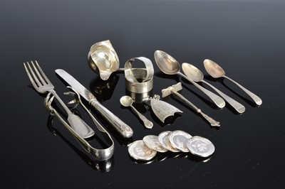 Lot 418 - A collection of 19th century and later silver and silver plated items
