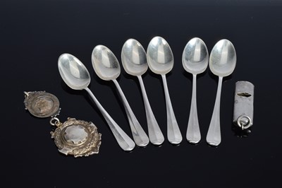 Lot 425 - A set of six 1950s silver coffee spoons by Charles Boynton & Sons