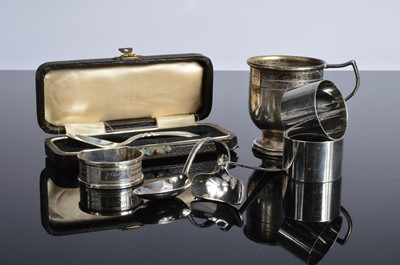 Lot 434 - A 1960's cased silver christening spoon
