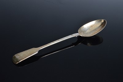 Lot 445 - A Victorian silver basting spoon by RS