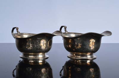 Lot 452 - A pair of George V silver sauce boats from Walker & Hall