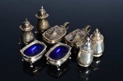 Lot 454 - Eight small silver cruet items