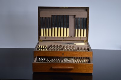 Lot 465 - An Art Deco period silver plated canteen of cutlery for eight from Mappin & Webb