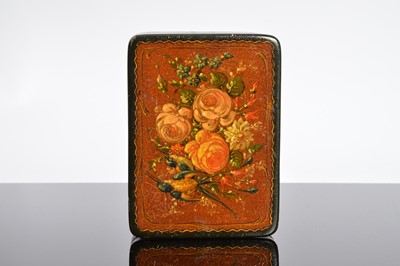 Lot 476 - An early 20th Century hand painted paper mache box