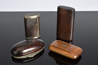 Lot 481 - A group of four 19th Century treen pocket snuff boxes
