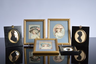 Lot 523 - Three Victorian and later silhouette portraits