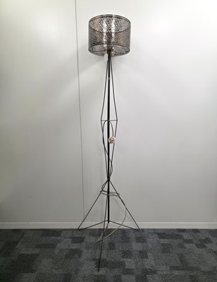 Lot 553 - A 1960s-1970s black metal standard lamp