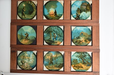 Lot 19 - Framed 3¼ Magic Lantern Slide set of Robinson Crusoe
