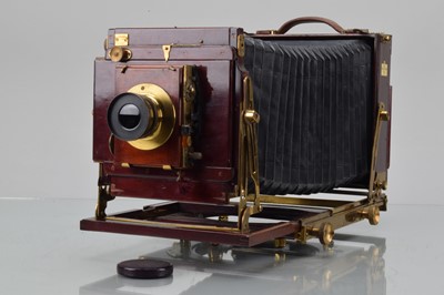 Lot 28 - A Thorton Pickard Royal Ruby Triple Mahogany & Brass Half Plate Field Camera