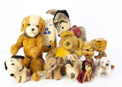Lot 600 - An unusual Continental artsilk plush seated dog