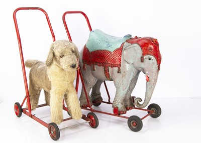 Lot 617 - Two post-war British animals on wheels