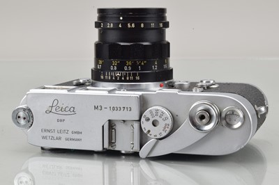 Lot 478 - A Leitz Wetzlar Leica M3 Rangefinder Camera