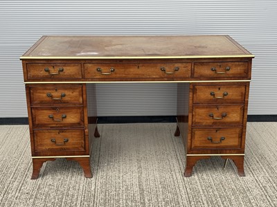 Lot 563 - A Late Victorian veneered pedestal desk