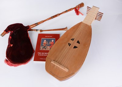 Lot 575 - Lute / Violin / Banjos / Bagpipes / Drum