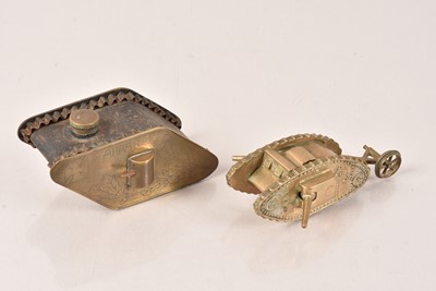 Lot 8 - Two 'Trench Art' Tank Models