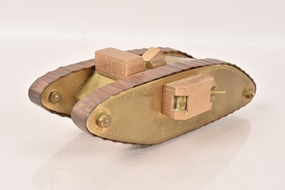 Lot 9 - A WWI 'Trench Art Model of a British Mark V Tank