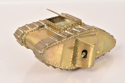 Lot 10 - A WWI 'Trench Art Model of a British Mark V Tank