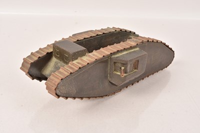 Lot 11 - A WWI 'Trench Art Model of a British Tank
