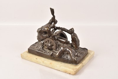 Lot 19 - A Bronze Franco-Prussian Artillery Sculpture