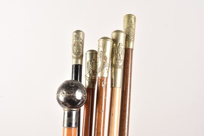 Lot 28 - A group of six Essex Regiment Swagger Sticks