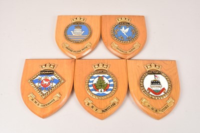 Lot 51 - Five Naval Wooden Wall Plaques