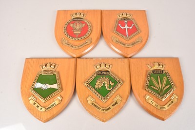 Lot 52 - Five Naval Wooden Wall Plaques
