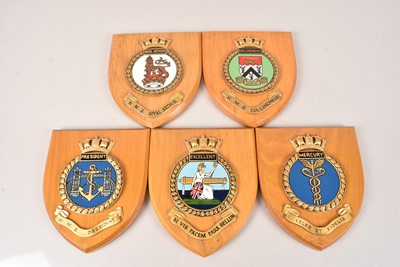 Lot 53 - Five Naval Wooden Wall Plaques