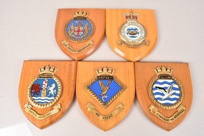 Lot 54 - Five Naval Wooden Wall Plaques