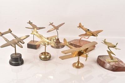Lot 102 - A group of seven brass model planes