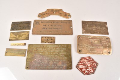 Lot 119 - A collection of various brass plaques