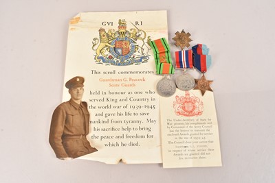 Lot 275 - A WWII Scots Guard Medal Group