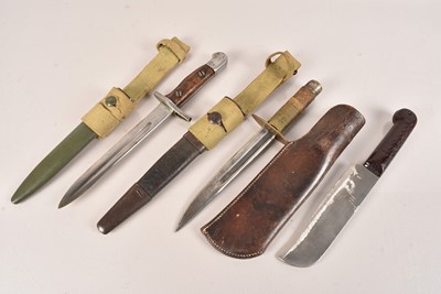Lot 342 - Two WWI British Cut Down Converted Trench knives