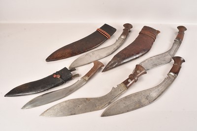 Lot 347 - Two large Middle Eastern Kukri Knives