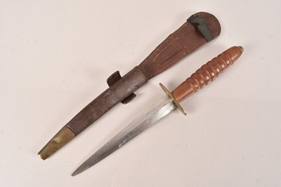 Lot 382 - An Unusual Wooden Hilt 3rd Pattern Fairbairn Sykes Fighting Knife