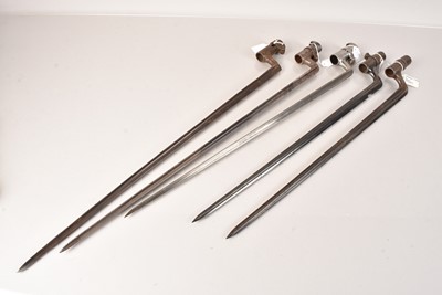 Lot 420 - A group of five Swedish Socket Bayonets